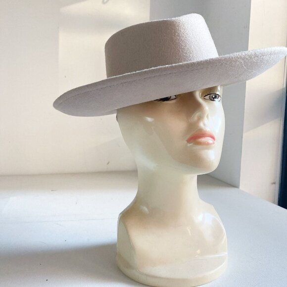 Vintage Missouri Largest Western Store Light Beige Wool Felt Hat S - Picture 3 of 7